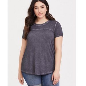 Torrid Super Soft Grey Oil Wash Seam Tee